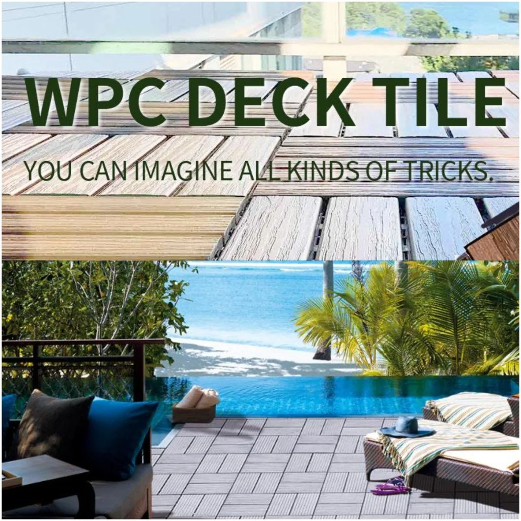 Hollow or Solid High Strength Construction Material WPC DIY Decking Tile