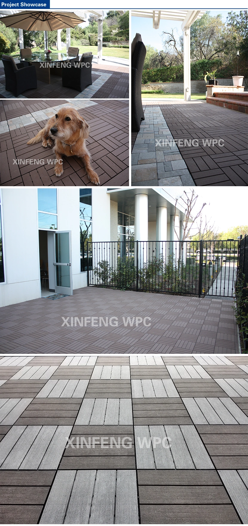 Color Customized WPC Extrusion DIY Tile