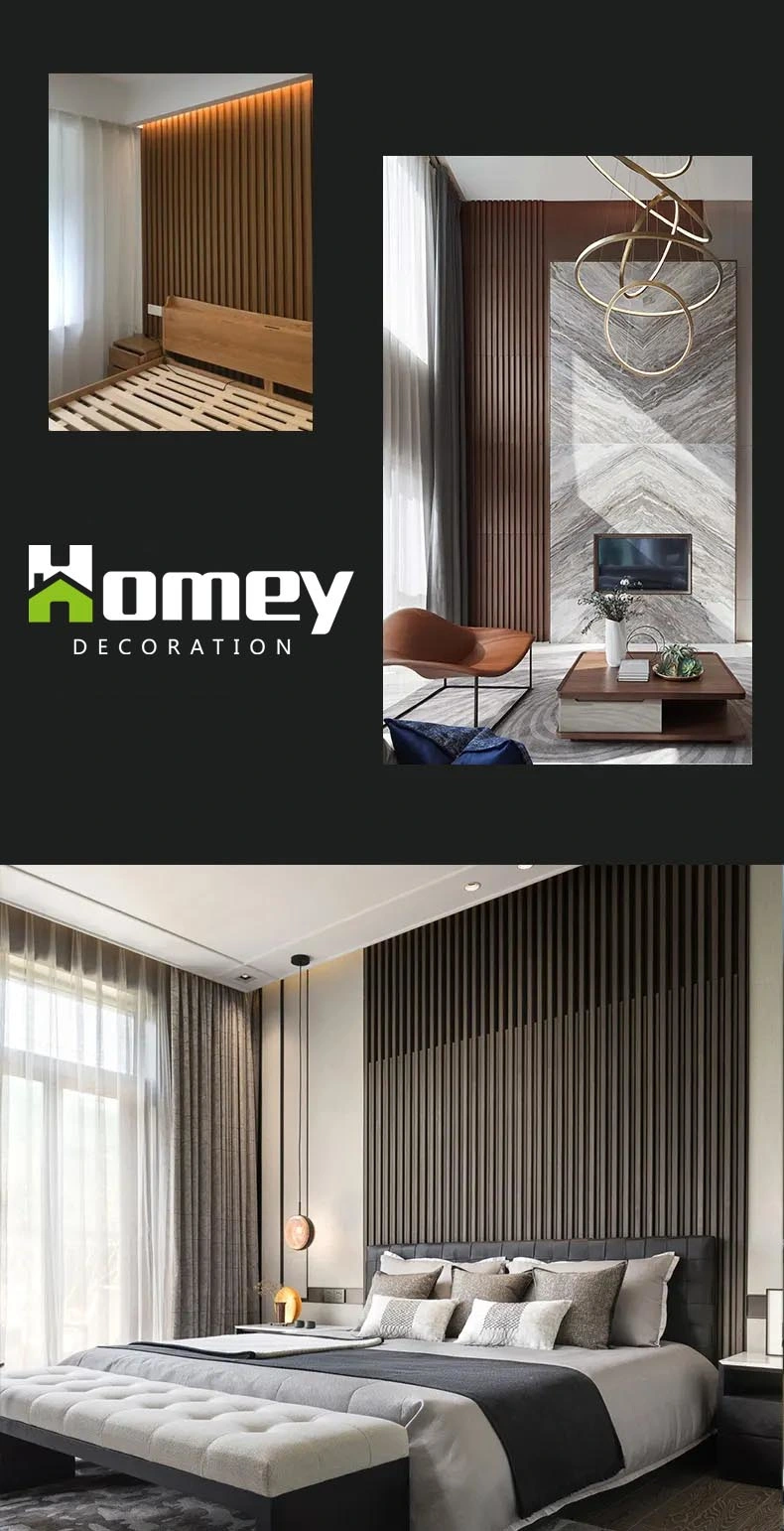 Good Price Hollow Design Indoor Interior Laminated Slat Fluted WPC Wall Panel